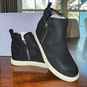 Madden Girl Black Perforated Wedge Sneaker Boot - Size 8